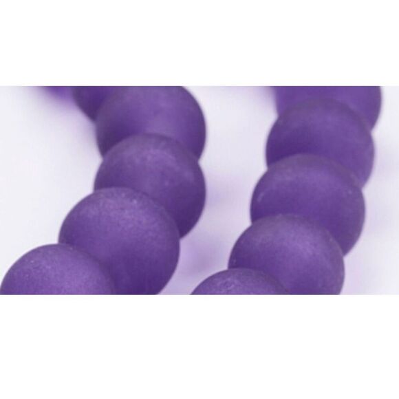 8-9MM Frosted Purple Jade Beads-ONE Gemstone Bead Strand-Jewelry Supplies NWT - Picture 3 of 3